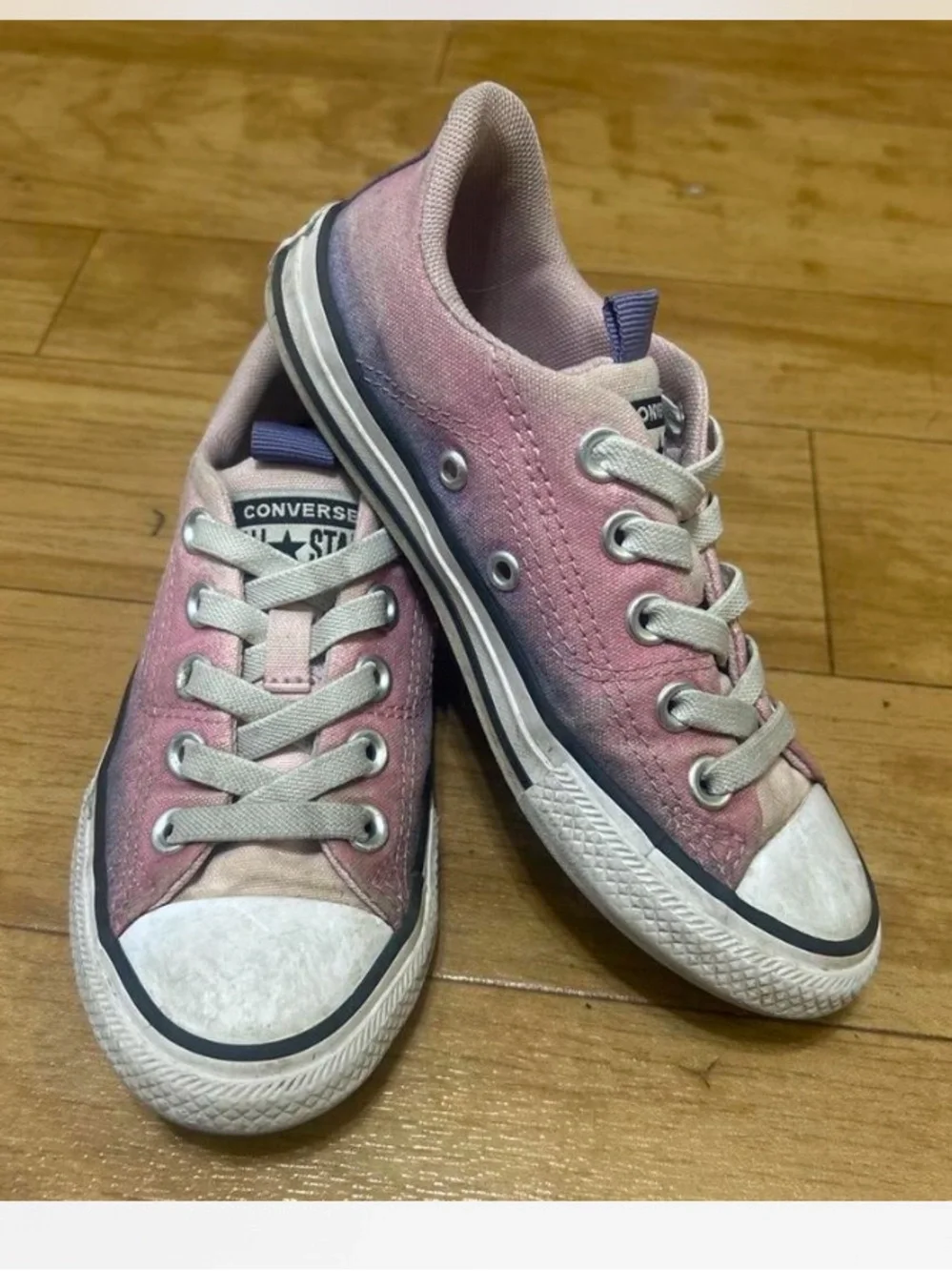 Converse Kids' Pink Ombre Low Top Jeans Sneakers size 13